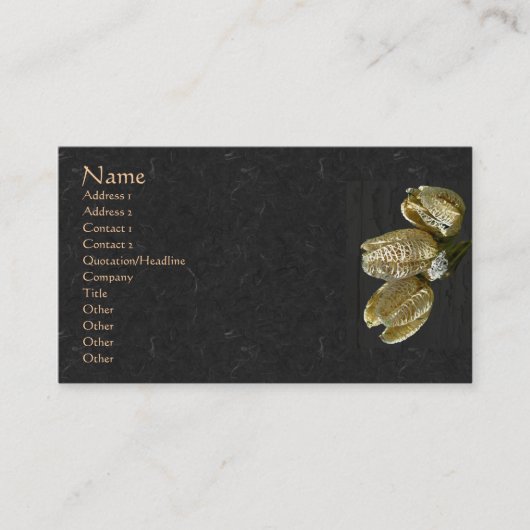 Gedroogde Lily Seed Pods Visitekaartje (Voorkant)