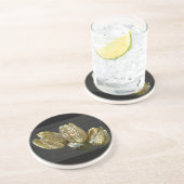 Gedroogde Lily Seed Pods Zandsteen Onderzetter (Zijkant)