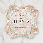 Gedroogde lofbloemen bruiloft bedankjes labels (Voorkant)