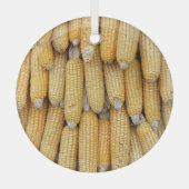 Gedroogde maïsstapel: getextureerd glas ornament (Voorkant)