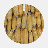 Gedroogde maïsstapel: getextureerd glas ornament (Achterkant)