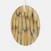 Gedroogde maïsstapel: getextureerd glas ornament (Voorkant links)