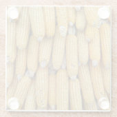 Gedroogde maïsstapel: getextureerd glazen onderzetter (Achterkant)