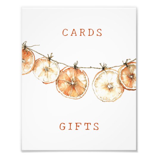 Gedroogde Oranje Garland Wedding Cards & Gifts Sig Foto Afdruk (Voorkant)