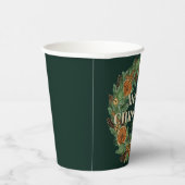 Gedroogde Oranje Pine Krans Rustieke Vakantie Groe Papieren Bekers (Rechts)