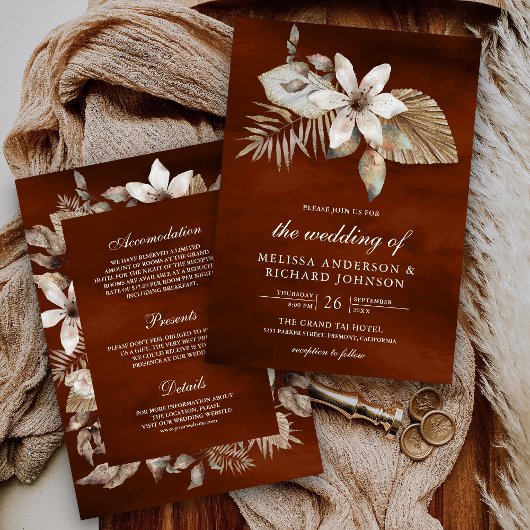 Gedroogde Palm Bloemen Alles in Een Verbrand Sinaa Kaart