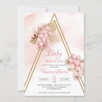 Gedroogde Palm Blush Orchid Gold Arch Baby Brunch