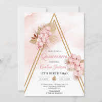 Gedroogde Palm Blush Orchid Gold Arch Quinceañera