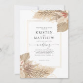 Gedroogde Palm Boho Wedding Kaart (Voorkant)