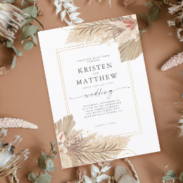 Gedroogde Palm Boho Wedding Kaart