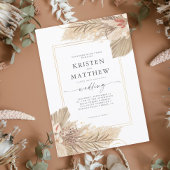 Gedroogde Palm Boho Wedding Kaart