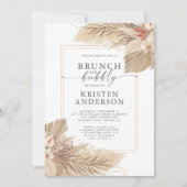 Gedroogde Palm Brunch Bruisende Bruidsfeest Uitnod Kaart (Voorkant)