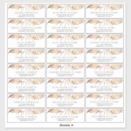 Gedroogde palm laat kleine gastennamen Adresetiket Sticker