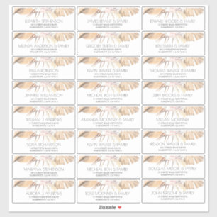 Gedroogde palm laat kleine gastennamen Adresetiket Sticker