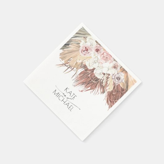 Gedroogde Palm Leaf Tropical Boho Wedding Servet (Hoek)