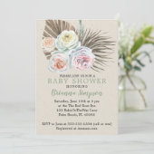 Gedroogde Palm Modern Boho Bloemneutraal Baby show Kaart (Staand voorkant)