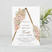 Gedroogde palm Pampas Grass Dusty Orchid Elopement Kaart (Staand voorkant)