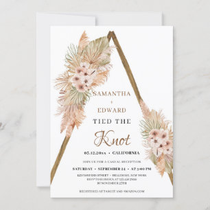 Gedroogde palm Pampas Grass Dusty Orchid Elopement Kaart