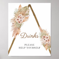 Gedroogde Palm Pampas Grass Dusty Pink Orchid Sign