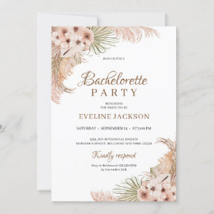 Gedroogde Palm Pampas Grass Orchidee Bachelorette Kaart