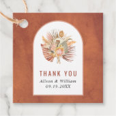 Gedroogde palm, pampasgras terracotta Dank bruilof Bedankjes Labels (Voorkant)