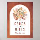 Gedroogde palm, trouwerij met pampagnedracotta poster (Voorkant)