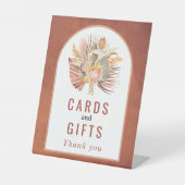 Gedroogde palm, trouwerij met pampagnedracotta reclamebord met voetstuk (Voorkant)