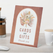 Gedroogde palm, trouwerij met pampagnedracotta reclamebord met voetstuk (Insitu)