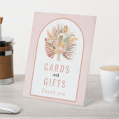 Gedroogde palm, zacht roze bruiloft met pampas gra reclamebord met voetstuk (Insitu)