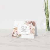 Gedroogde palmbladeren Bloemen Tropisch Dank u Bedankkaart (Voorkant)