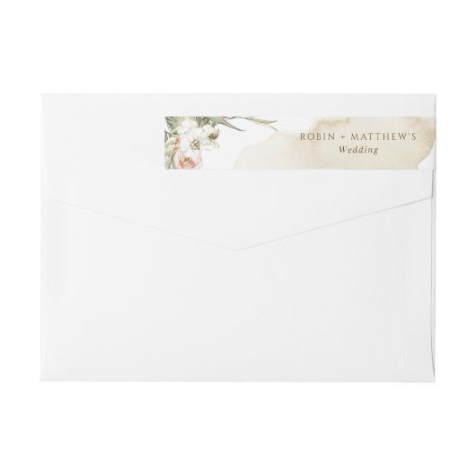 Gedroogde palmbladeren bloemencrème Waterverf, bru (Achterkant)