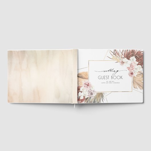 Gedroogde palmbladeren Exotische witte orchideeën Gastenboek (Volledig)