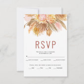 gedroogde palmbladeren pampas gracotta bruiloft RSVP kaartje (Voorkant)