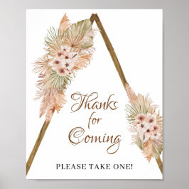 Gedroogde palmbladeren Pampas Grass-Bedankt voor Poster