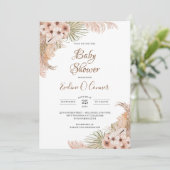 Gedroogde palmbladeren Pampas Grass Boho Baby show Kaart (Staand voorkant)