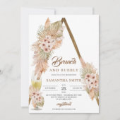 Gedroogde palmbladeren Pampas Grass Brunch en Bubb Kaart (Voorkant)