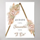 Gedroogde palmbladeren Pampas Grass Countdown Post Poster (Voorkant)