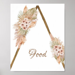 Gedroogde palmbladeren Pampas Grass Food Sign Poster