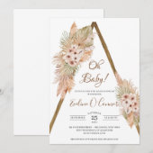 Gedroogde palmbladeren Pampas Stoffige Roze Orchid Kaart (Voorkant / Achterkant)