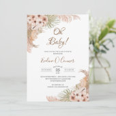 Gedroogde palmbladeren Pampas Stoffige Roze Orchid Kaart (Staand voorkant)