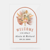 Gedroogde palmbladeren terracotta bevroren bruilof acryl bord (Voorkant)