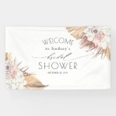 Gedroogde palmbladeren Tropische bruids / Baby sho Spandoek (Horizontaal)