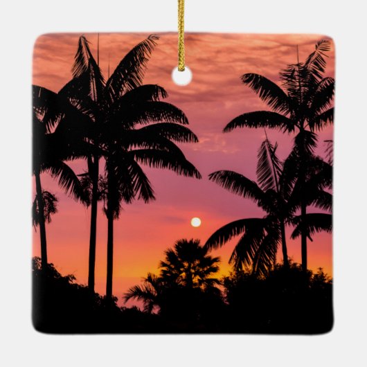 Gedroogde palmbomen, Hawaii Keramisch Ornament (Achterkant)