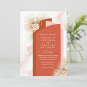 Gedroogde Palmen Blush en Roest Bruiloft Uitnodigi Kaart (Staand voorkant)