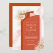 Gedroogde Palmen Blush en Roest Bruiloft Uitnodigi Kaart (Voorkant / Achterkant)