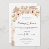 Gedroogde palmen en bladeren Boho stijl voor bruil Kaart (Voorkant / Achterkant)