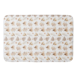 Gedroogde Palmen en Bloemen Beige Boho Waterverf Badmat