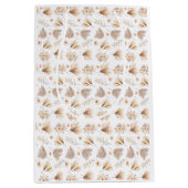 Gedroogde Palmen en Bloemen Beige Boho Waterverf Medium Cadeauzakje (Voorkant)