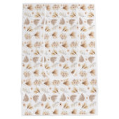 Gedroogde Palmen en Bloemen Beige Boho Waterverf Medium Cadeauzakje (Achterkant)