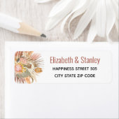 Gedroogde palmen en pampas's terracotta bruiloft etiket (Insitu)